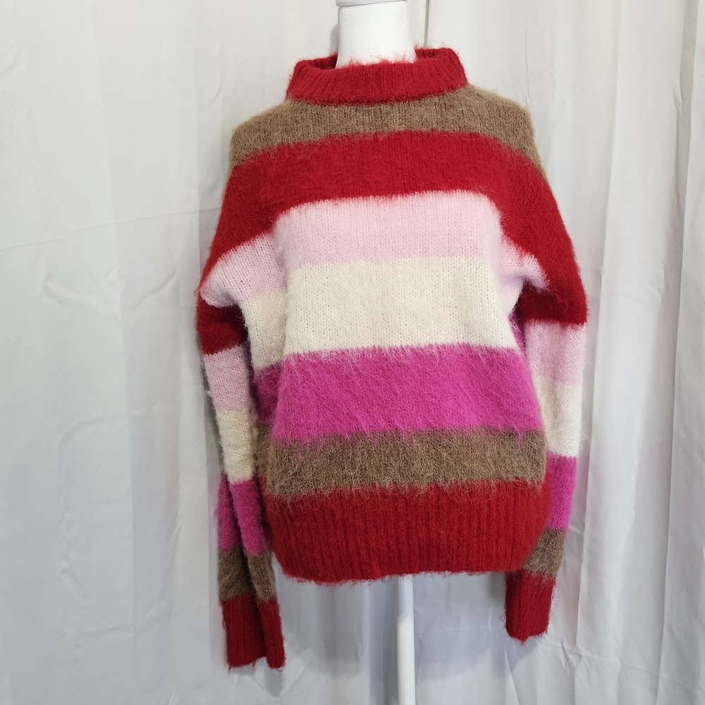 A New Day Size Large Women's Colorful Striped Sweater